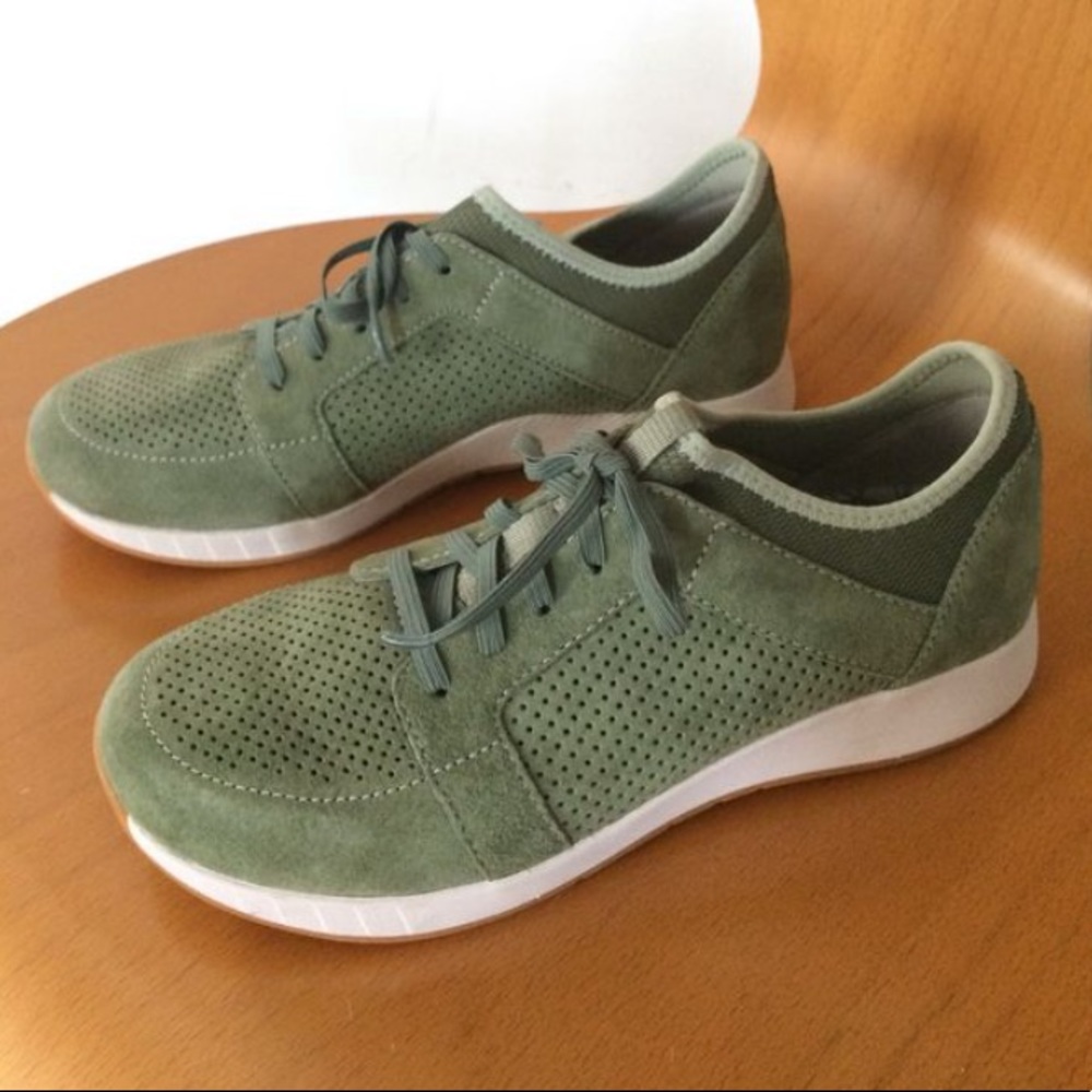 Dansko Cozette sage suede green sneakers